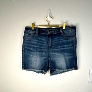 Liverpool Jean Shorts Women’s 12/31 High Rise Raw Hem Cutoff Stretch Denim Blue